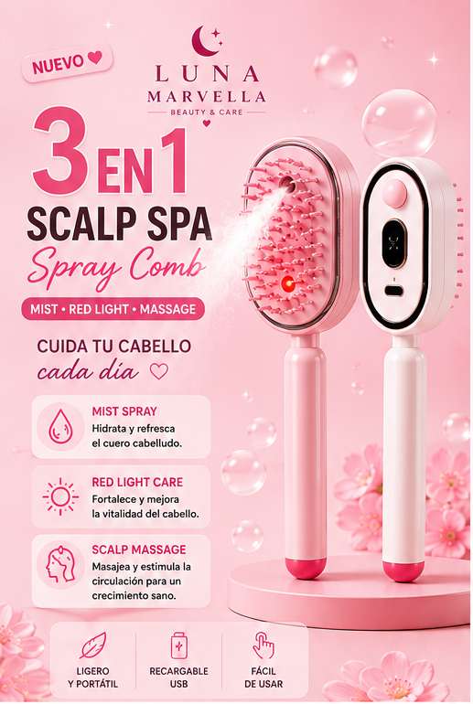 El cepillo spa 3 en 1 para tu cabello